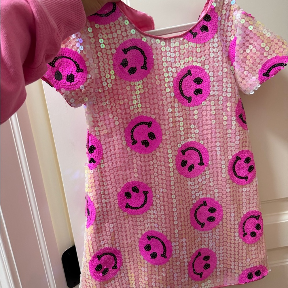 Wildflowers Pink Sequin Smiley Face Dress - Picture 2 of 3